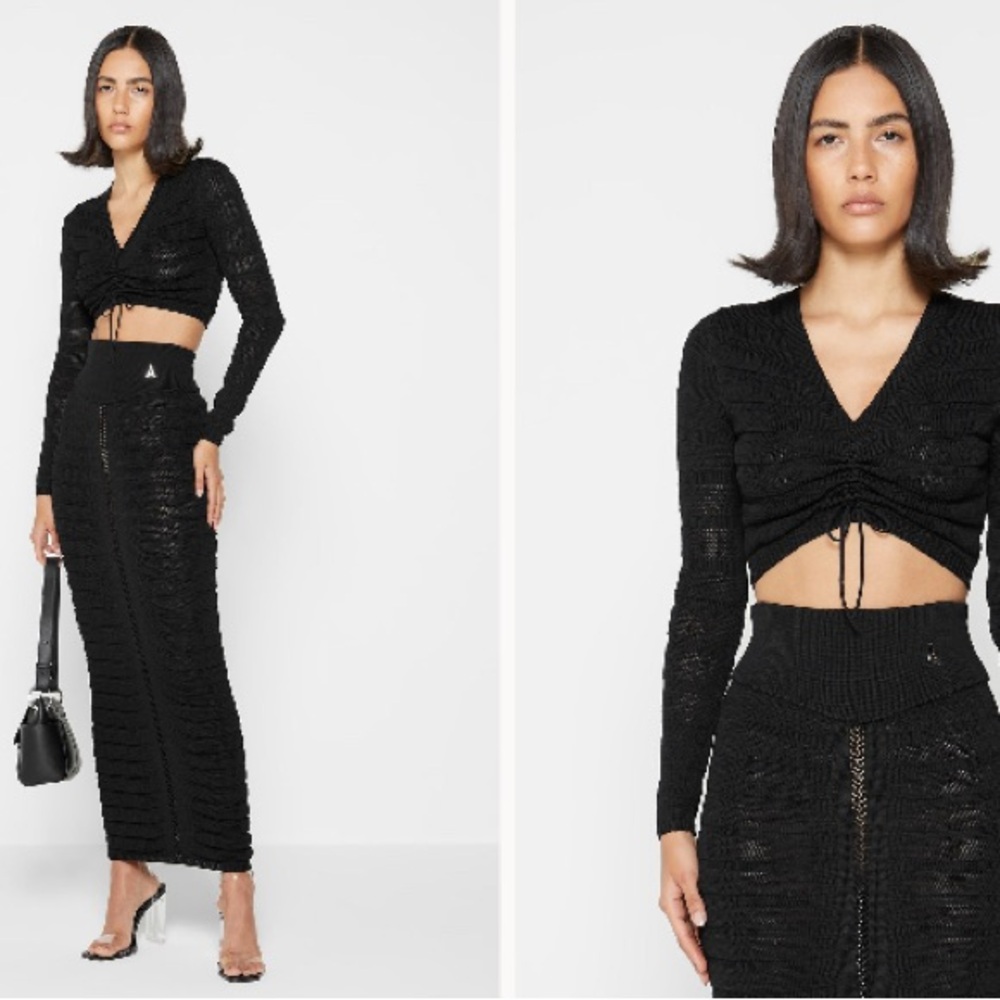 Maniere De Voir Black Pencil Skirt Set